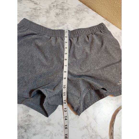 Bcg Women's Gray Black Solid Mid Rise Stretch Running Athletic Shorts Size Large - Picture 7 of 8
